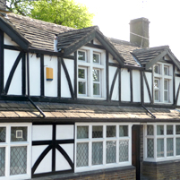 Replaced timber on Tudor cottage